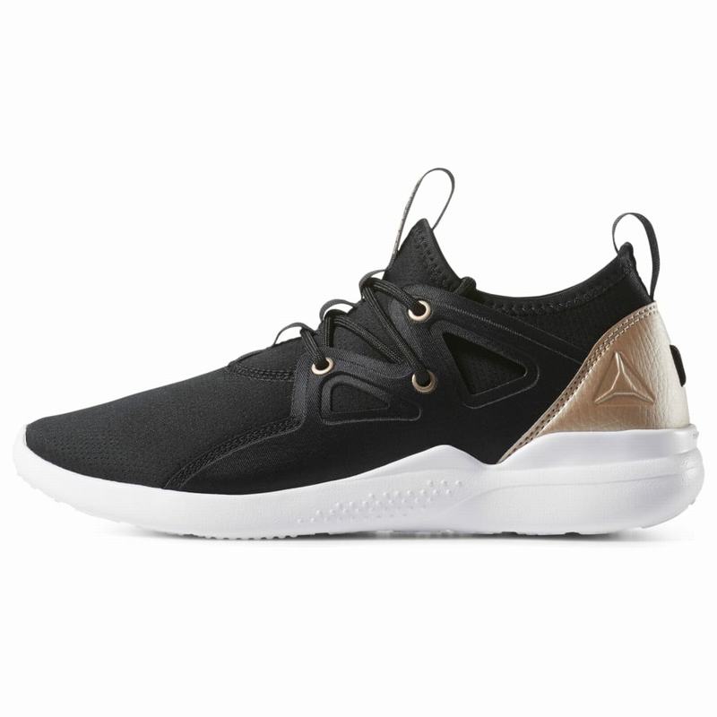 Pantofi De Dans Reebok Cardio Motion Dama Negrii/Aurii/Albi Romania CU8580NM